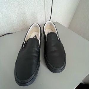 Brand new never worn black leather vans